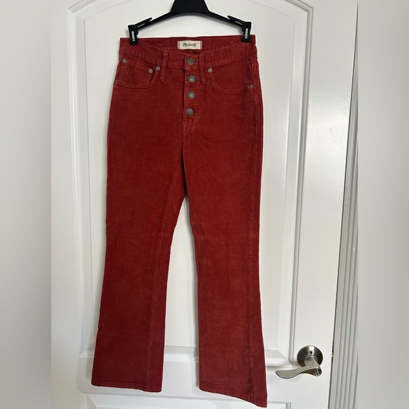 Madewell Cali Demi Boot Corduroy Cords Cropped Crops Flare Ankle Pants 25 retro - Picture 6 of 13